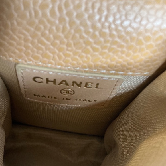 ETUI CHANEL LOGO CC PORTE MONNAIE A13511 EN CUIR CAVIAR BEIGE - Picture 7 of 7